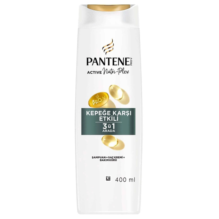 شامپو ضد شوره پرو ویتامین 3 در 1 پنتن ( پانتن) PANTENE KEPEGE KARSI ETKILI اورجینال 400 میلی لیتر تولید آلمان سفارش ترکیه